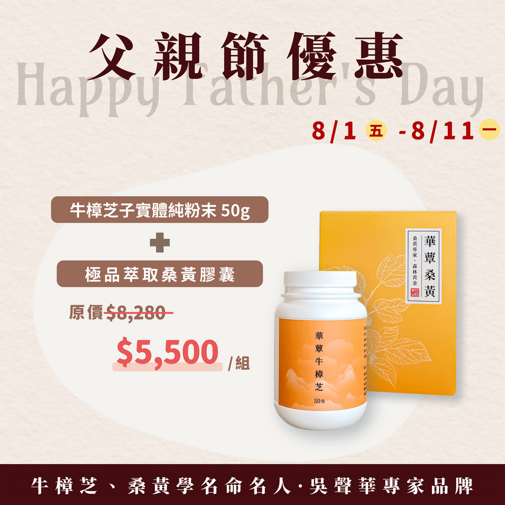 《華蕈父親節特惠》極品牛樟芝粉末+桑黃膠囊1盒