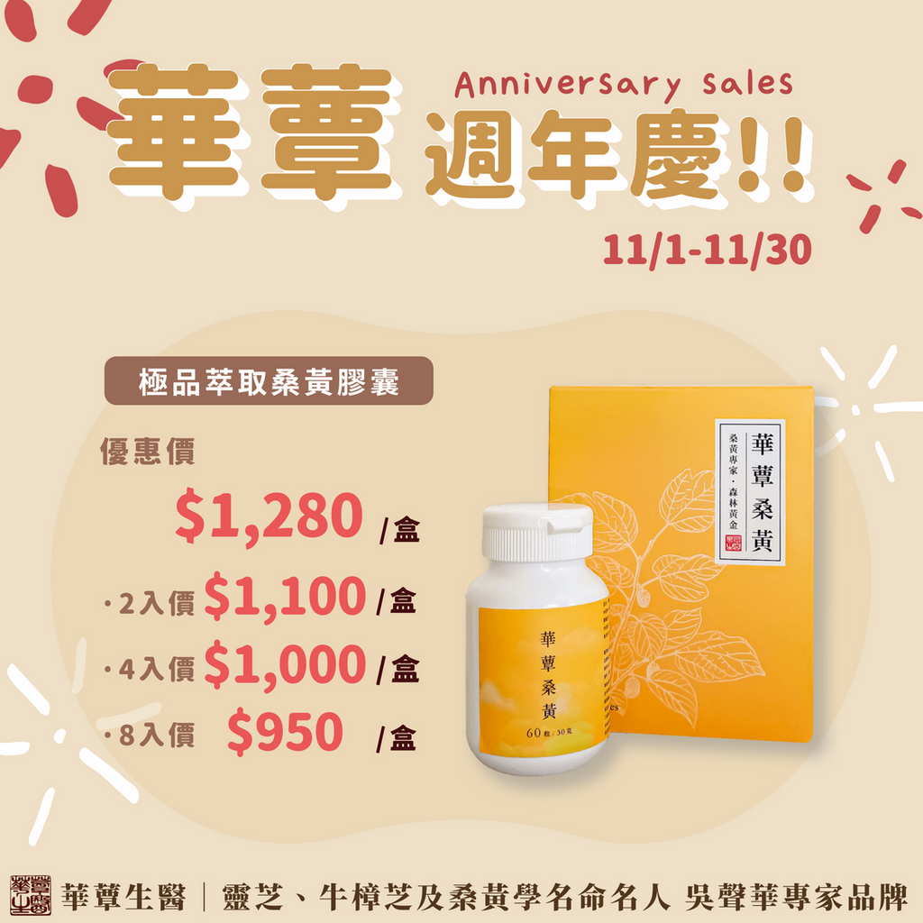 極品萃取桑黃膠囊 (60粒/瓶) - 華蕈週年慶特惠